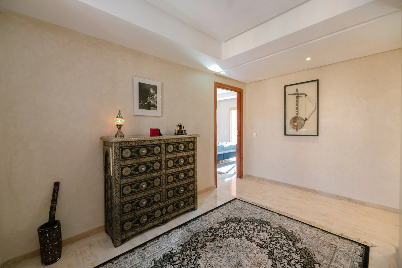 Decorative Moroccan artwork and furniture